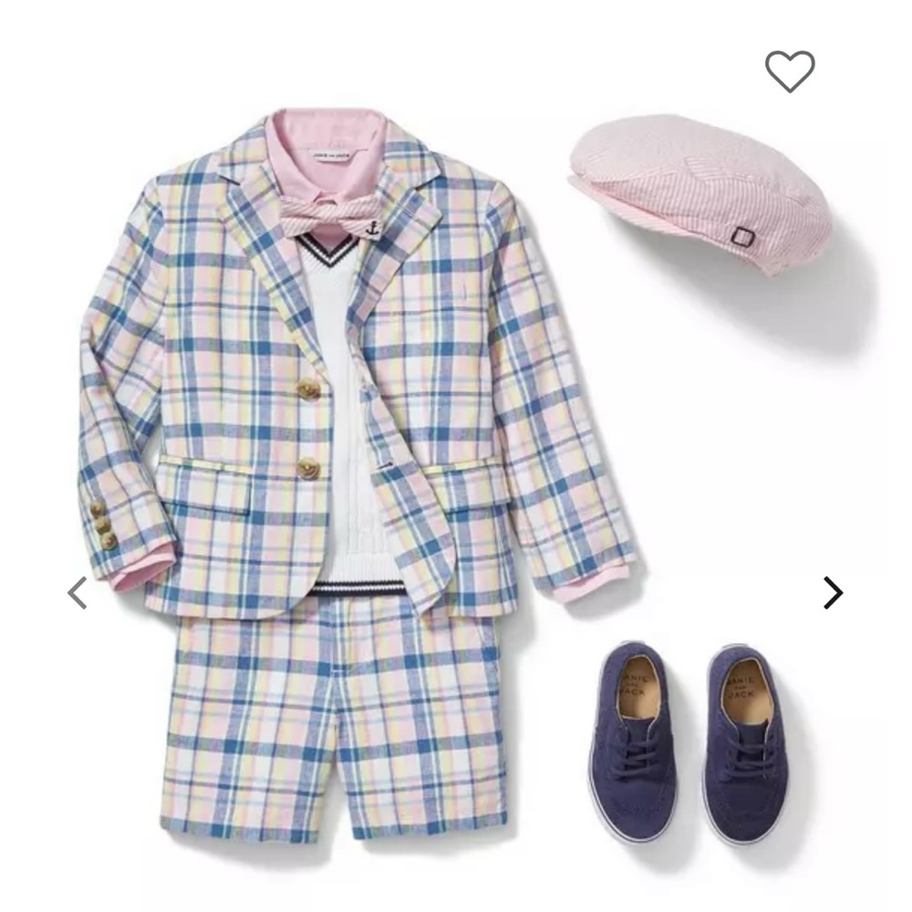Janie and Jack Plaid linen blazer size 7
